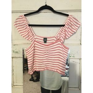 Size Medium Red and White Striped Top